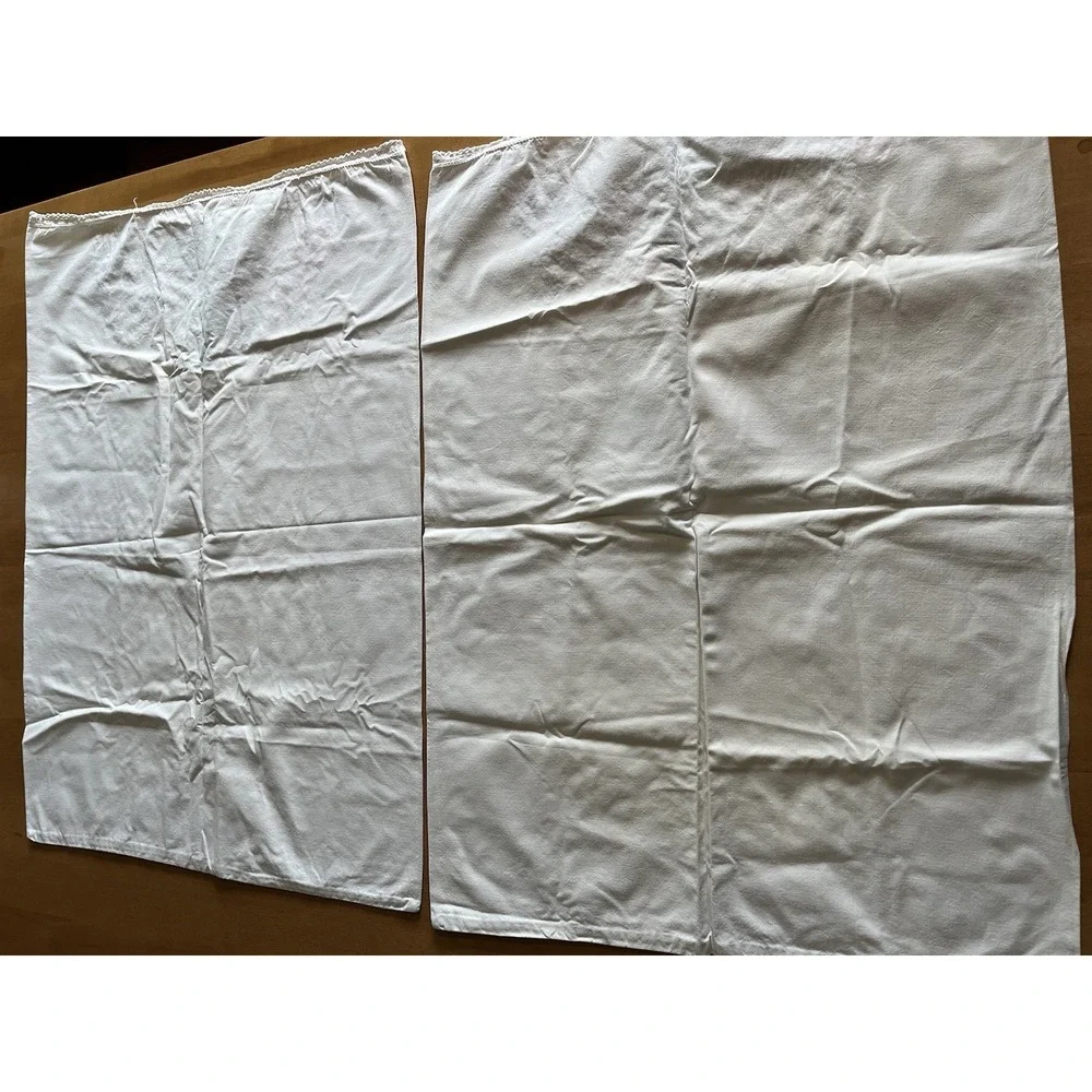 Vintage Embroidered Pillowcases Floral Set Of 2 Linen Cotton Clean Cottagecore